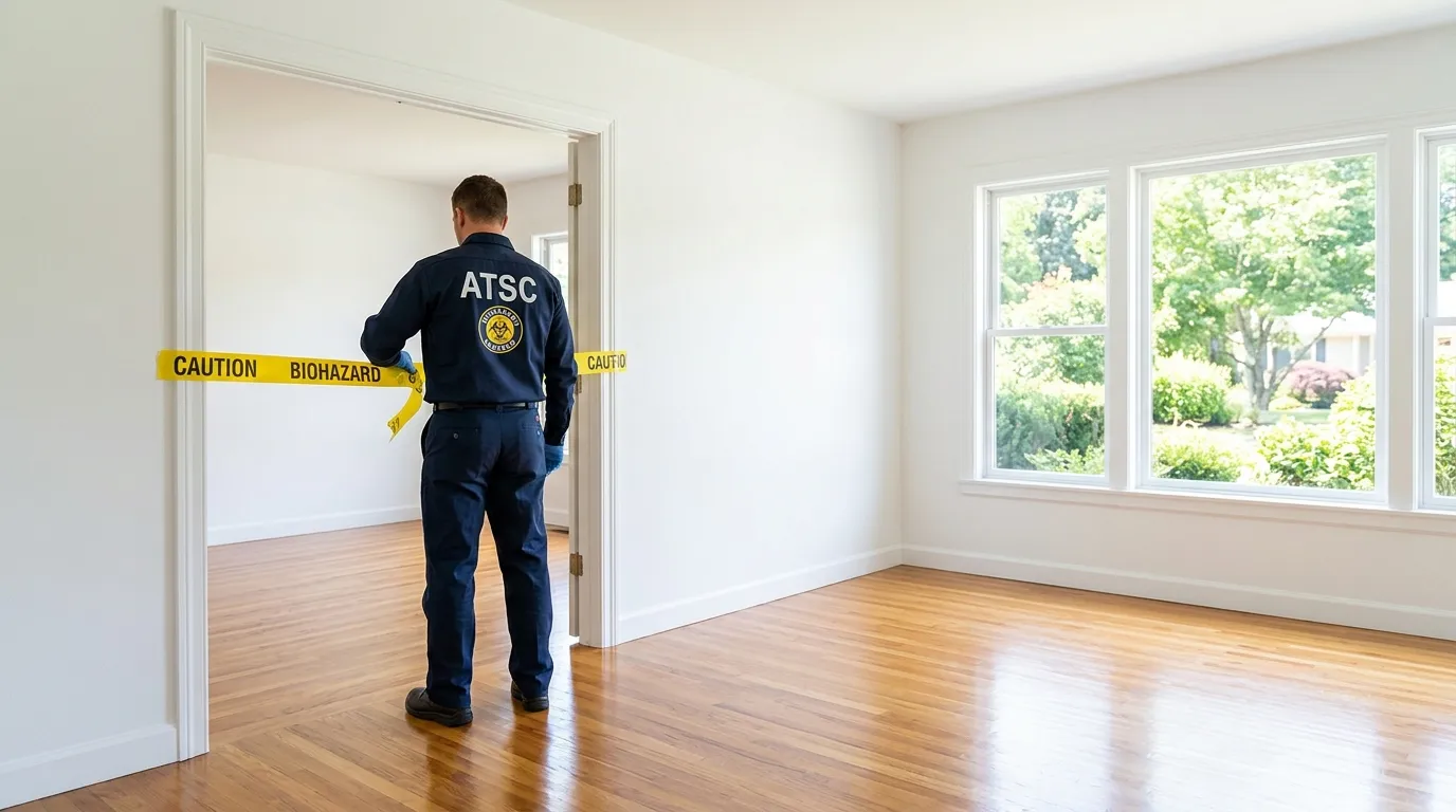 Certified biohazard cleanup crew performing Decomposition Cleanup in Fairfax